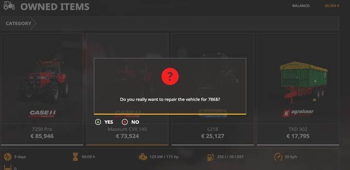 Farming Simulator 19 - как чинить транспорт и оборудование? Farming Simulator 19 - как чинить транспорт и оборудование?