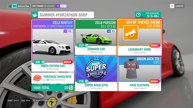 forza horizon 4 Forzathon Points forza horizon 4 Forzathon Points