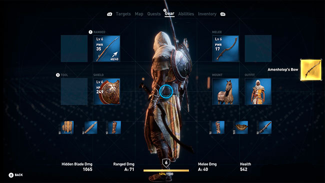 Assassin's Creed Origins инвентарь