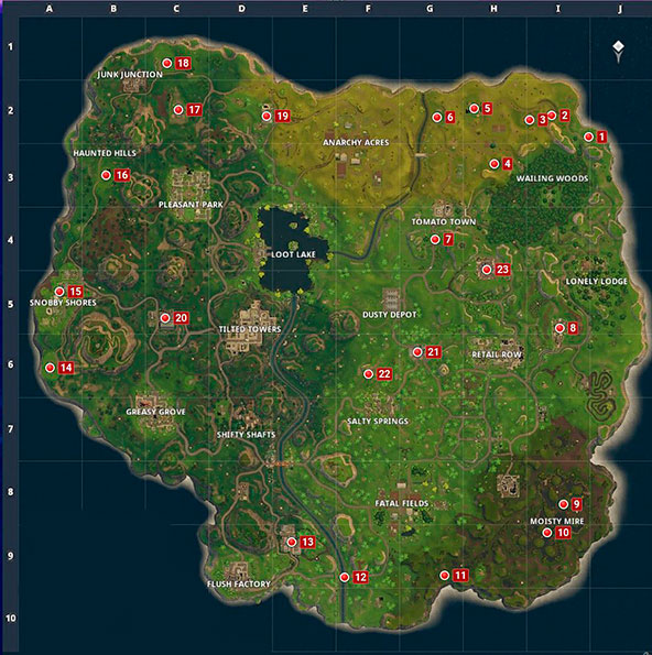 Forntie Battle Royale лучшие места высадки