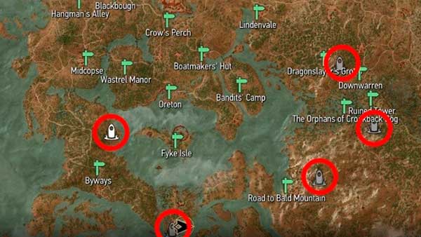 Ведьмак 3 места силы Велен - карта Ведьмак 3 места силы Велен - карта