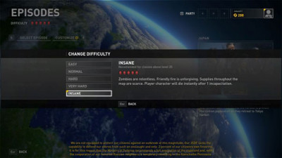 Как изменить уровень сложности в игре World War Z?